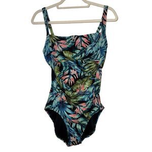 Elemar Women’s One Piece Swim Suit Tropical Print Sz. 10 Full Coverage